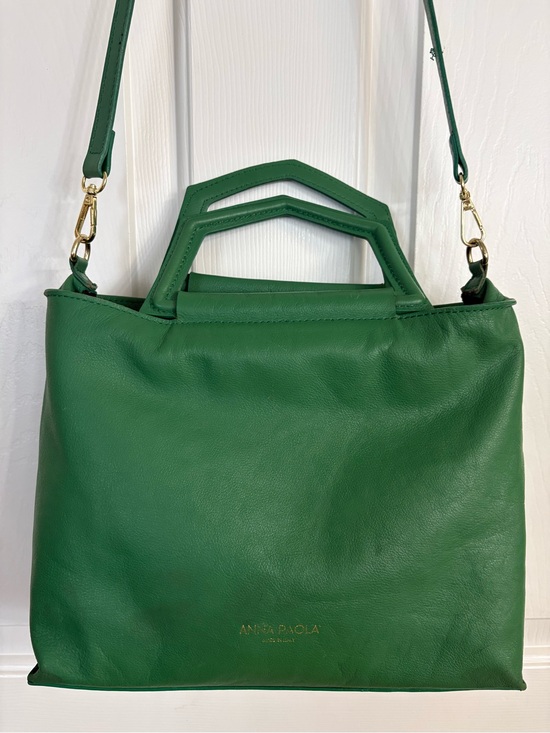Anna Paola Handbags - Anna Paola Emerald Green Structured Leather Satchel